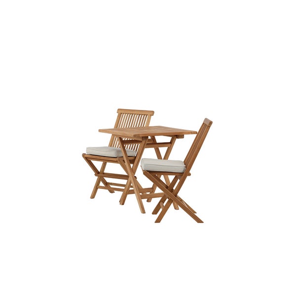 Kenya Gartenset Tisch 70x70cm natur, 2 Stühle natur. 70 X 70 X 75 cm