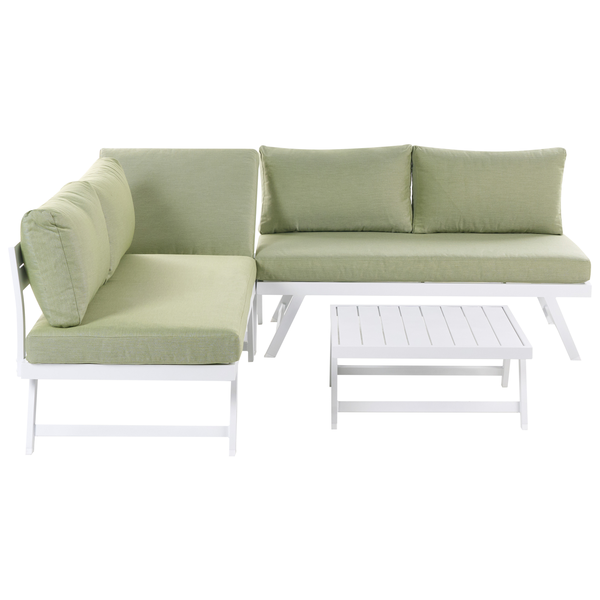 Garten Ecksofa mit Tisch 5-Sitzer COCCORINO Metall Grün