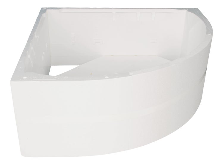 Wannenträger für Viertelkreis-Badewannen aus Polystyrol.