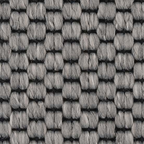 Sisal Teppichboden grau Meterware mit Vliesrücken mit Flachgewebe Struktur 500 cm Breite (Meterware)