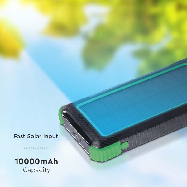 Solar Wireless Power Banks Ladegerät - 10000mAh - Schwarz