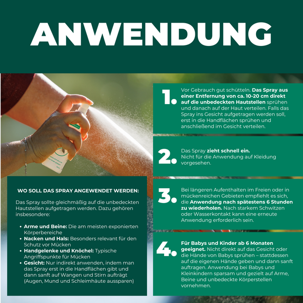 Silberkraft Mückenspray 100 ml – Hautverträglicher Insektenschutz für Babys ab 6 Monaten, Kinder & Erwachsene – DEET-frei, schützt vor Mücken & Zecken – Dermatologisch getestet – Langzeitschutz bis zu 6 Stunden