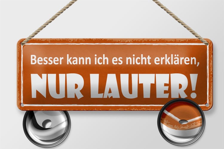Blechschild Spruch 27x10cm besser kann ich nicht erklären Dekoration