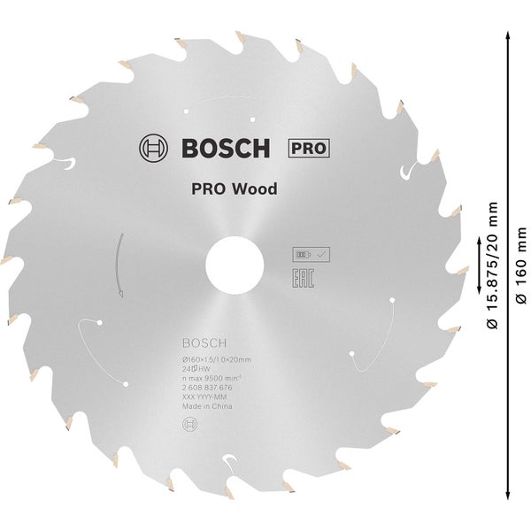 Bosch Pro Holzsägeblatt, Durchmesser 160 Millimeter
