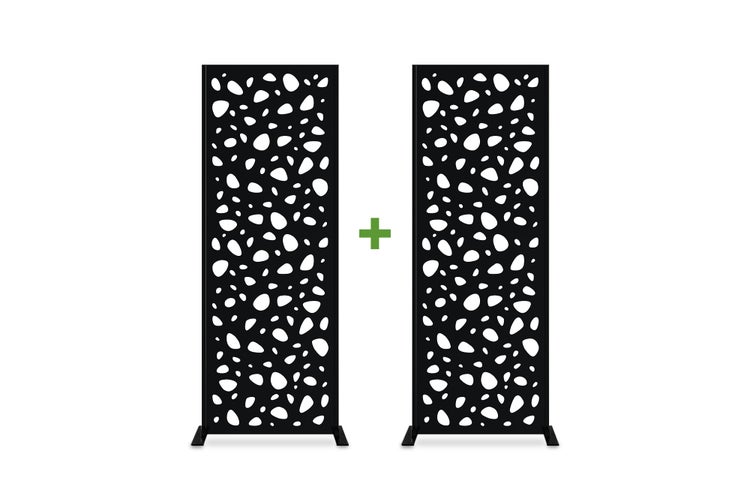 Set mit 2 dekorativen Paneelen SUNNY Schwarz H.160cm mit vollem Muster