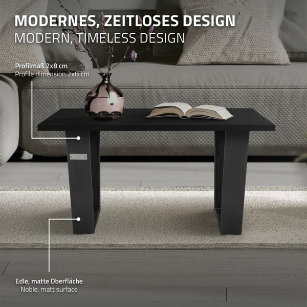 ML-Design 2er Set Tischbeine Trapez 40x43 cm, Industrial, Profil 8x2cm, Stahl pulverbeschichtet, geneigt, Metall Tischgestell Tischkufen Tischuntergestell Möbelfüße Bankkufen Bankgestell Bankbeine