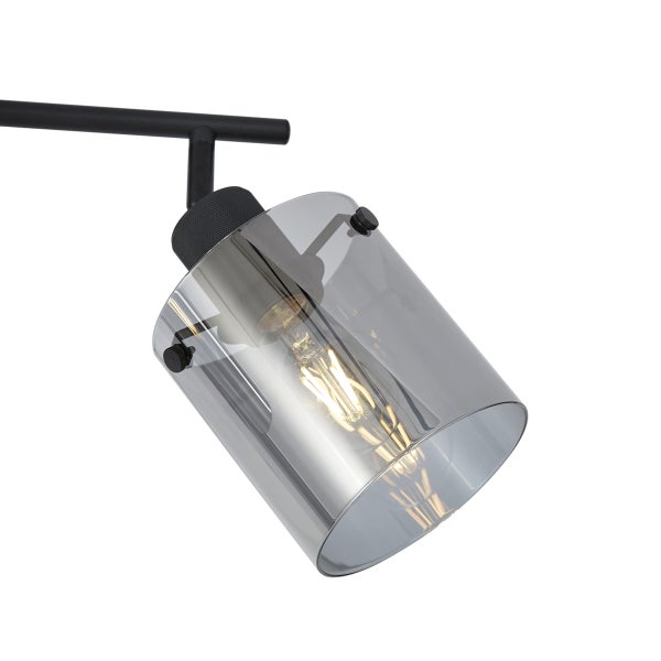 Deckenleuchte mit Rauchglas und Leuchtmittel