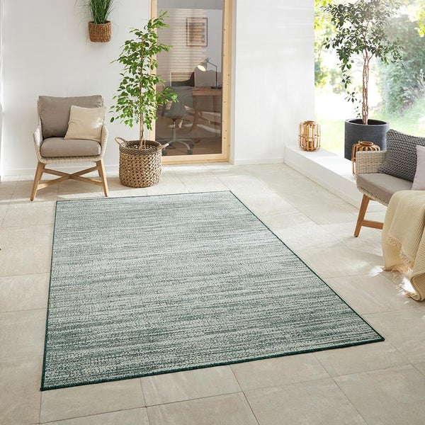 In-und Outdoor Wendeteppich Mélange Green - 80x350x0,5cm