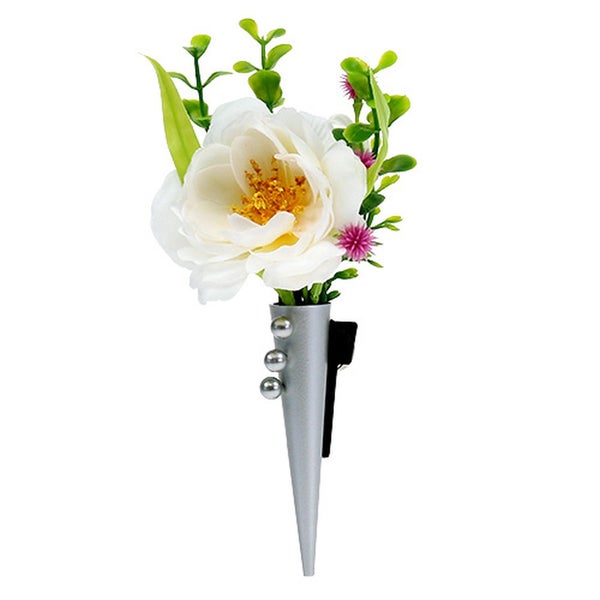 Grabgesteck mit Rose im Kegel