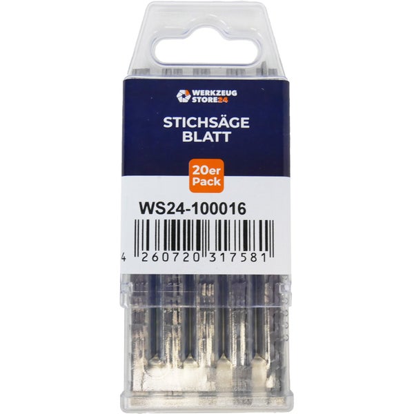 Stichsägeblätter, 20er-Pack, 75/4,0 mm, geeignet für Holz, hergestellt in Deutschland