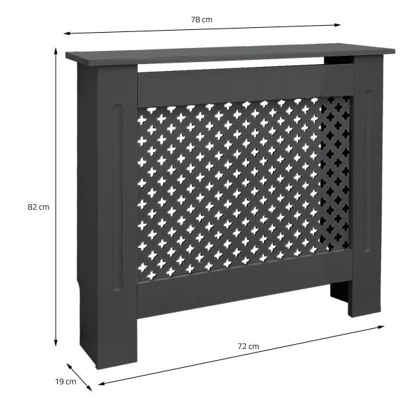 ECD Germany Heizkörperverkleidung mit Wabenmuster 78x19x82cm Anthrazit aus MDF lackiert, Schlafzimmer Wohnzimmer Heizungsverkleidung Heizkörperabdeckung Heizungsabdeckung Heizung Heizkörper Abdeckung