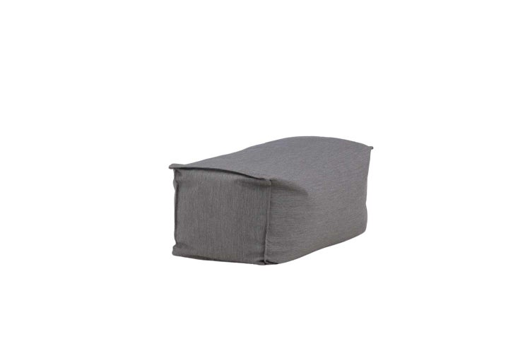 Rechteckiger Pouf mit grauem Stoffbezug