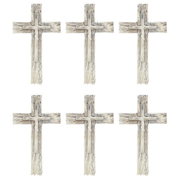 Sechs Kreuze aus Holz