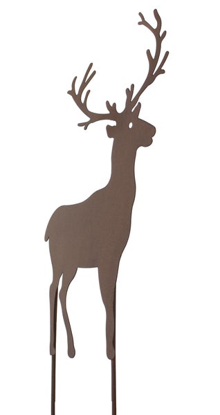 FRANK FLECHTWAREN | Gartenstecker Hirsch, METALL, 24 x 40 cm