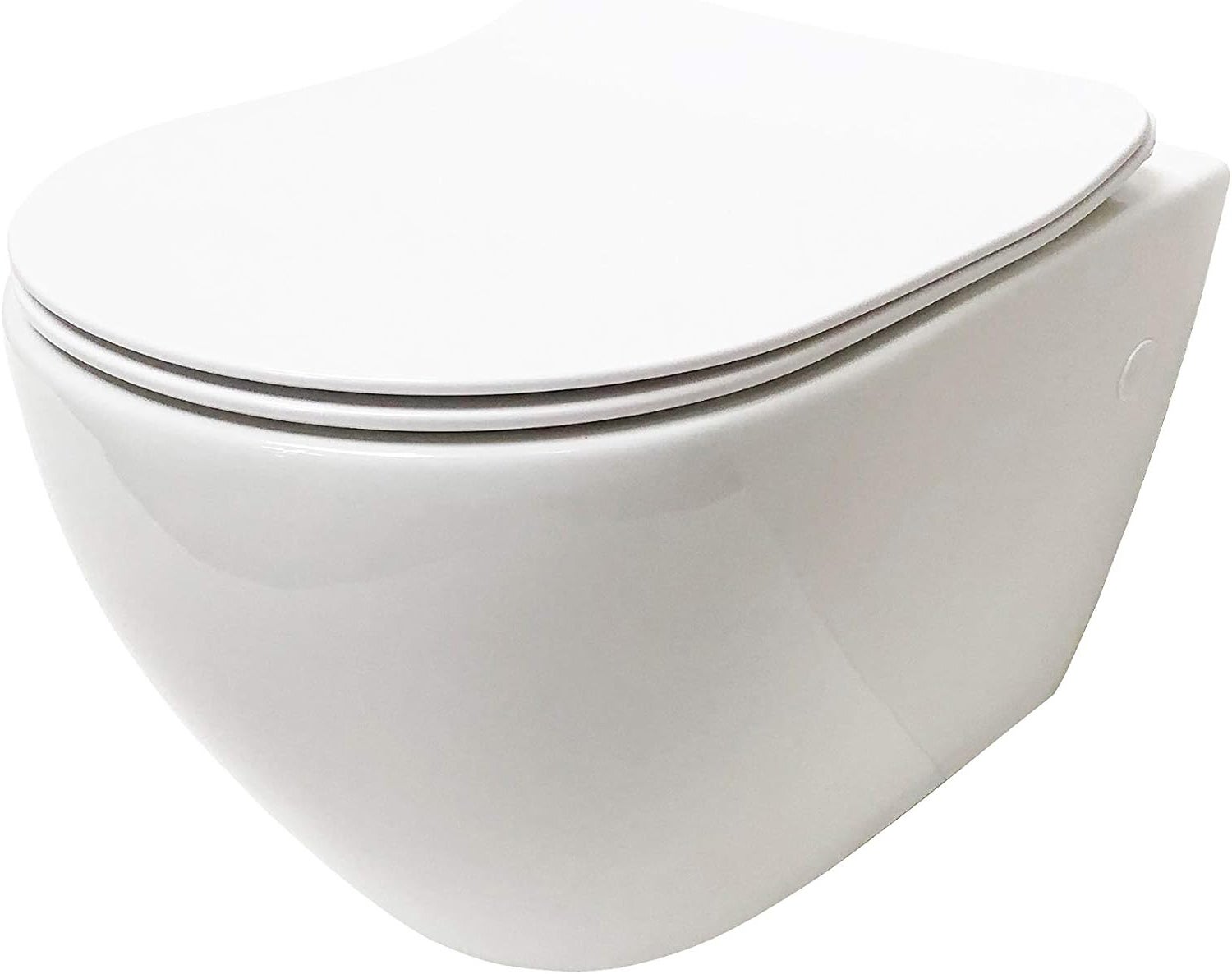 Design Wand-WC ADOB Tiefspüler ohne Spülrand wassersparend inkl. Schallschutzmatte inkl. WC-Sitz mit Absenkautomatik