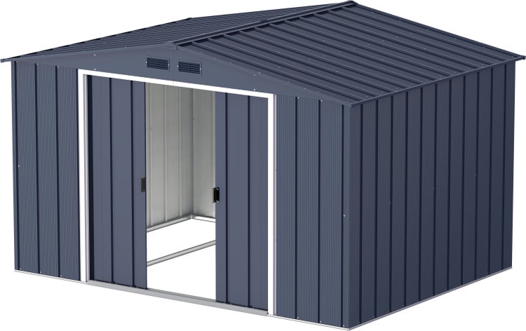 Metall Gerätehaus 322x234 cm Gartenhaus Schiebetür