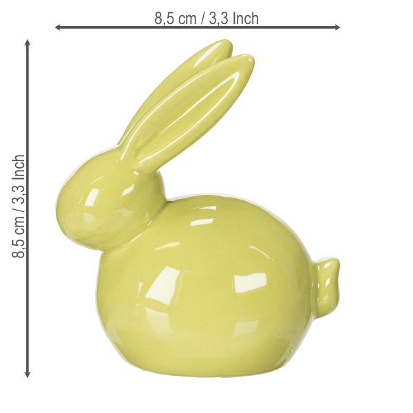 Dekorativer Keramik Hase, 8,5 cm hoch und 8,5 cm breit
