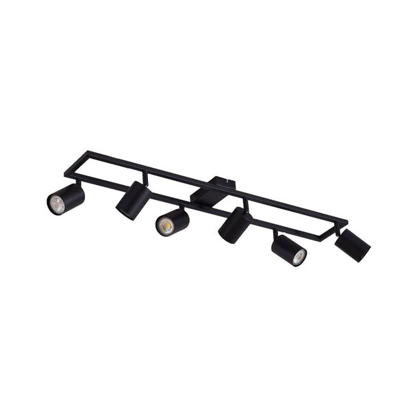 Schwarze Deckenleuchte mit sechs Strahlern