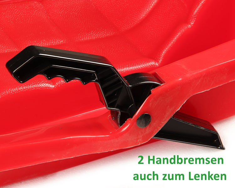Ondis24 Kinderschlitten Basic Rodel rot 2-sitzer 88 cm, Schlitten