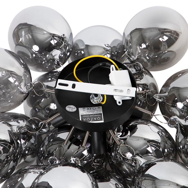 QAZOA Deckenleuchte mit Installationsdetails.