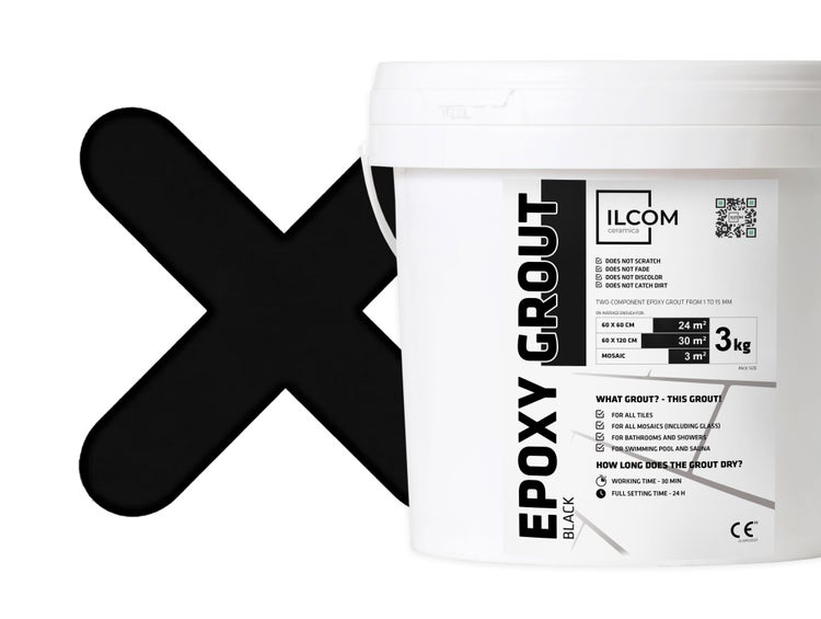 Epoxidharzmörtel zum Füllen von Fugen  - Schwarz -  3Kg