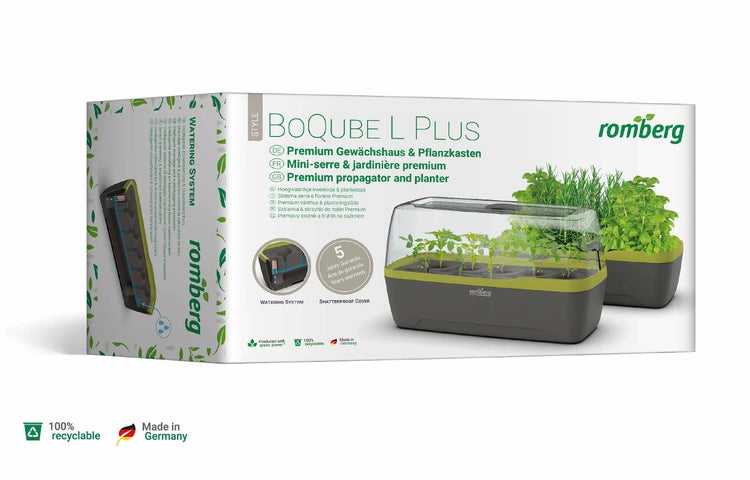 Romberg BoQube L Plus Zimmergewächshaus XL Anzuchtkasten mit Belüftung für optimales Pflanzenklima