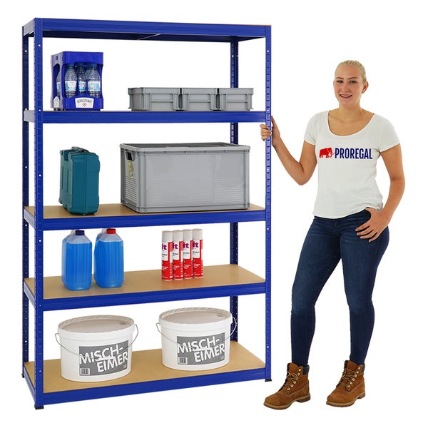 PROREGAL Schwerlastregal Big Elephant S HxBxT 180 x 120 x 45 cm Fachlast 250 kg Blau
