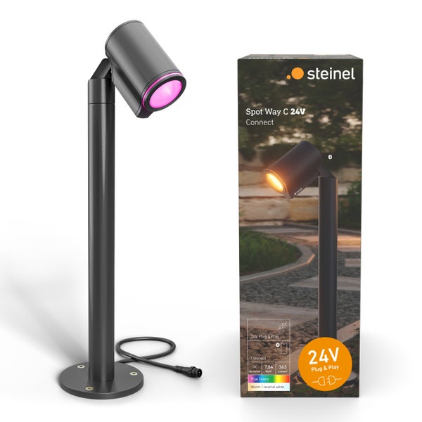 Steinel Spot Way C 24V Connect LED Wegeleuchte mit Stecker und Verpackungskarton