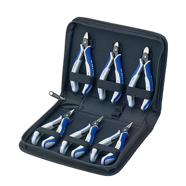 Set mit sechs Seitenschneidern in einer Reißverschlusstasche