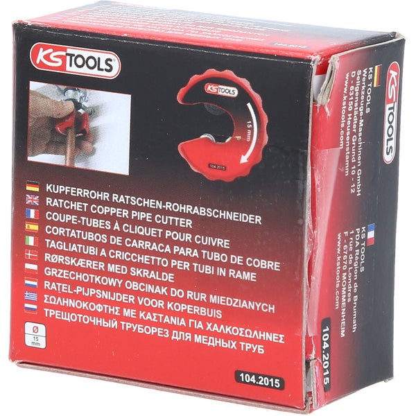 KS TOOLS Ratschen-Rohrabschneider für Kupferrohre 15 mm - 104.2015