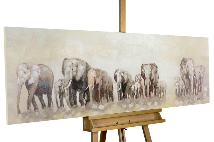 Handgemaltes Gemälde Acrylfarbe 150x50cm Beige