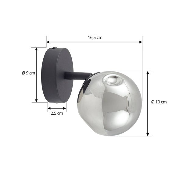 Lindby Wandleuchte, Wandlampe Innen Valentina (Modern) in Schwarz aus Metall (1 flammig G9) - Wandstrahler Wandbeleuchtung Schlafzimmer / Wohnzimmer Wohnzimmerleuchte