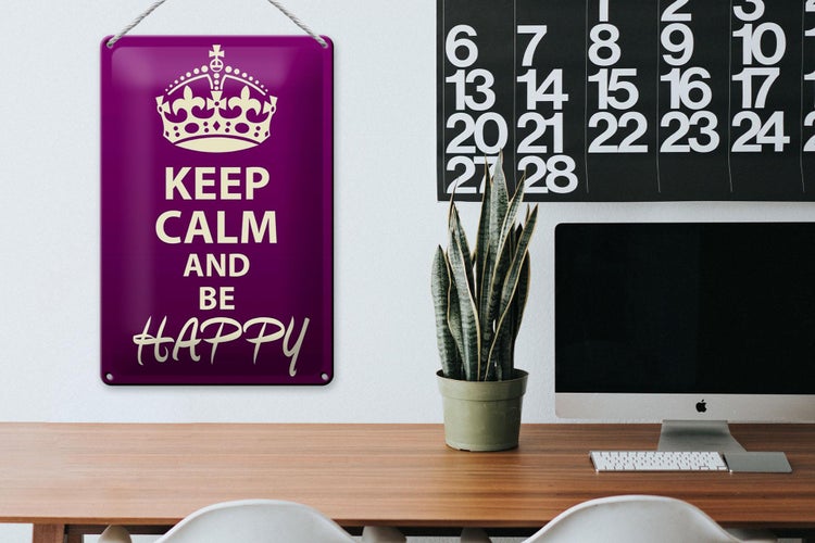 Blechschild Spruch 20x30cm Keep Calm and be happy