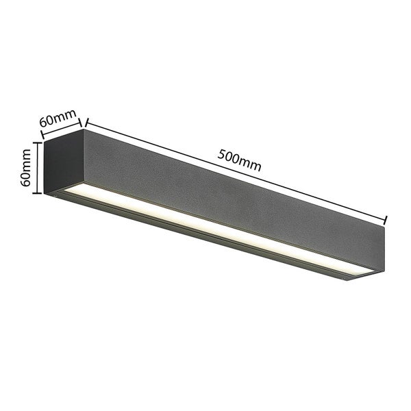 Arcchio LED Wandleuchte außen Lengo (Modern) in Schwarz aus Aluminium (2 flammig, ) - Außenwandleuchten Wandlampe Led Außenlampe Outdoor für Außenwand/Hauswand Haus Terrasse &