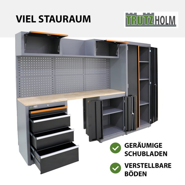 Werkstattwand 13-tlg. Werkstattschranksystem modular 260 x 183 cm Stahl Werkstatteinrichtung orange