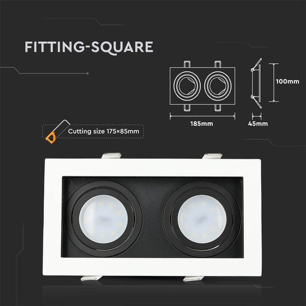 V-TAC VT-886 - LED-Strahler - Einbauleuchte - GU10 - Weiß+Schwarz