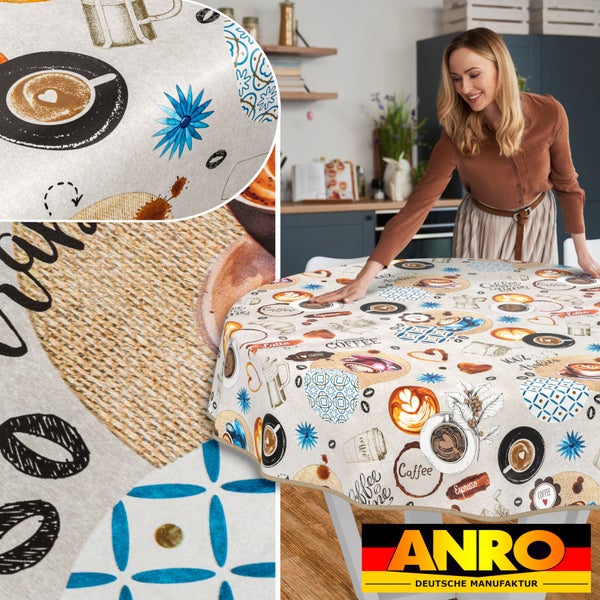 Dekorativer Tischbelag mit Kaffeemotiv im Küchendekor