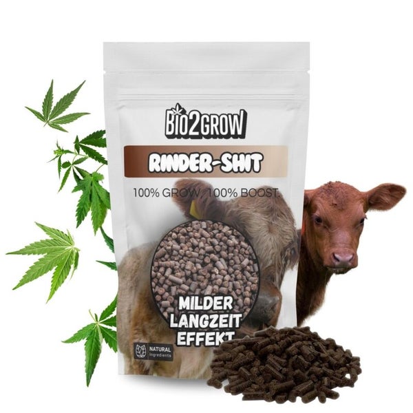 Bio2Grow Rinder Pellets 1 Kg – Milder Naturdünger für Empfindliche Pflanzen & Beete – Langzeitwirkung, Geruchsfrei, Unterstützt Humusaufbau & Bodenpflege