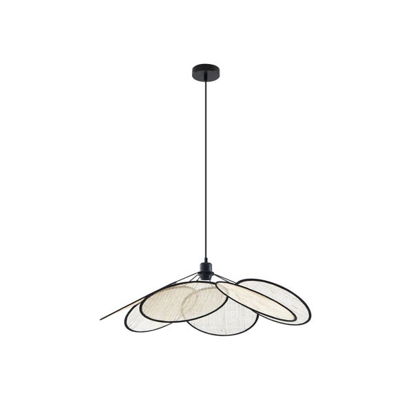Lindby Pendelleuchte Astraia (Landhaus, Vintage Rustikal) aus Textil (1 flammig E27) - Deckenlampe Esstischlampe Hängelampe Hängeleuchte Wohnzimmerleuchte