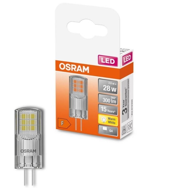 Osram LED Lampe ersetzt 28W G4 Brenner in Transparent 2,6W 300lm 2700K 1er Pack