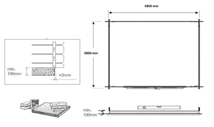 Gartenhaus, Gerätehaus 20m2 - 5x4m - 45mm - Imprägniert