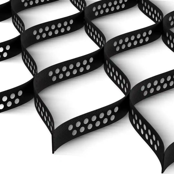 Geogitter für Bodenbefestigung mit wabenförmiger Struktur und Perforation zur Stabilisierung