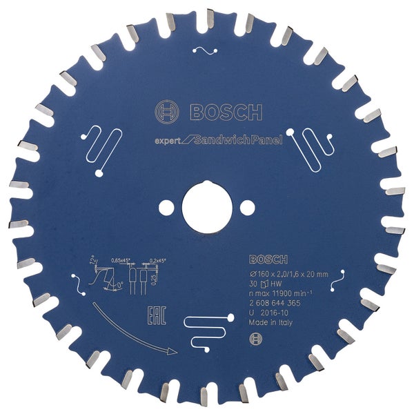 Bosch Kreissägeblatt Expert for Sandwich Panel für Handkreissägen 160 x 20 x 2 mm 30 - 2608644365