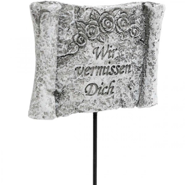 Grabschmuck mit der Aufschrift Wir vermissen Dich