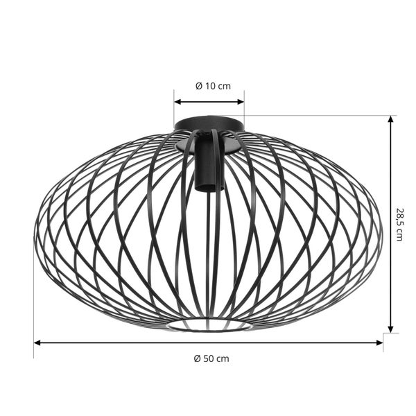 Lindby Deckenlampe Maivi (Modern) in Schwarz aus Metall (1 flammig, E27) - Deckenleuchte Lampe Wohnzimmerleuchte