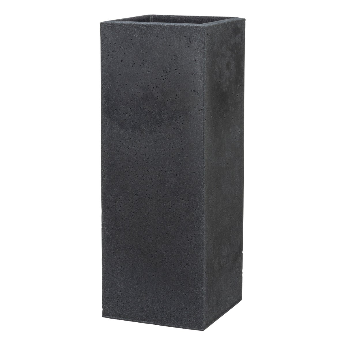 Scheurich C-Cube High 70, Hochgefäß/Blumentopf/Pflanzkübel, quadratisch,  aus Kunststoff Farbe: Stony Black, 26 cm Durchmesser, 69,8 cm hoch, 9 l Vol.