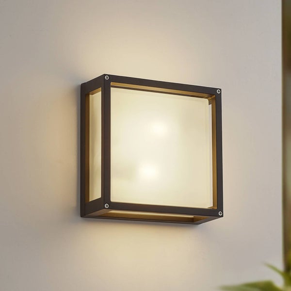 Lucande Wandleuchte außen Aurelien mit Bewegungsmelder (spritzwassergeschützt (Modern) in Alu aus Aluminium (2 flammig, E27) - Außenwandleuchten Wandlampe Led Außenlampe Outdoor für