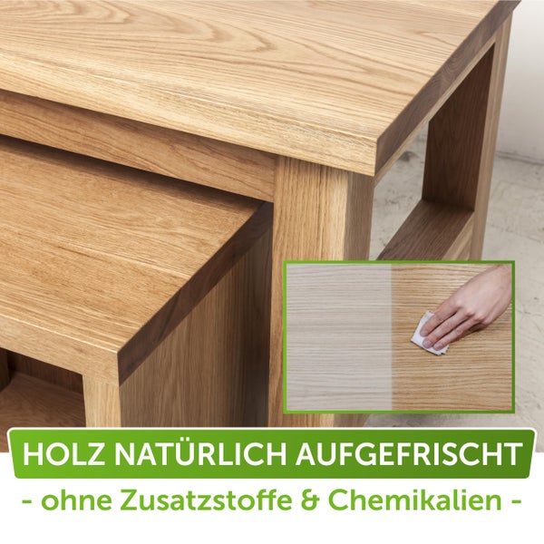 Nordicare Leinöl [1L] für Holz zum Holzschutz I Leinöl Firnis Holzöl für Innen I Leinöl für Möbel Holz Öl, Leinenöl Holz
