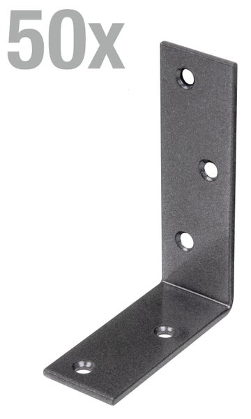 Set von 50 Winkelverbindern aus Metall zur stabilen Holzverbindung im Möbelbau