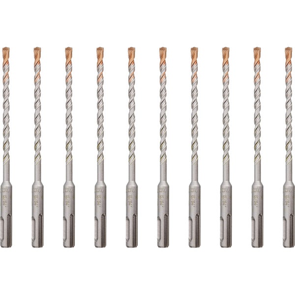 Zehn graue Steinbohrer mit Wendel